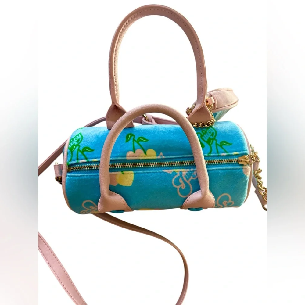 Juicy Couture Retro Cherry Mini Bag Retro Blue Yellow Multi Crossbody NWOT✅‎